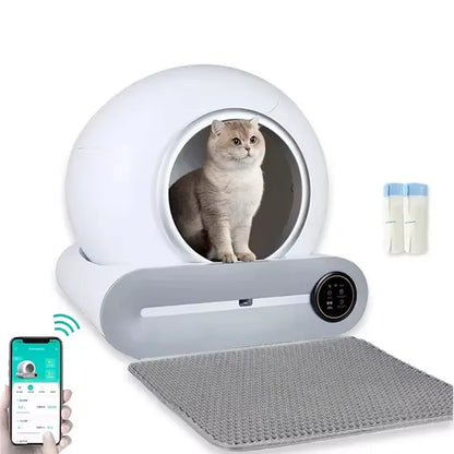 Litterluxe pro självrengörande kattlåda + 2 avfallspåsar och kattsanddyna