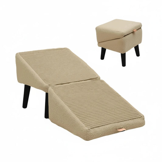 Lunatto Hundramp med Sittpuff i ett Beige- Djurslottet