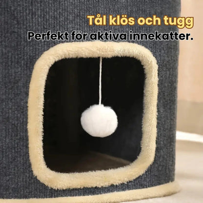 Lunatto Katthus 3-våningar med klös Tål klös och tugg - Djurslottet