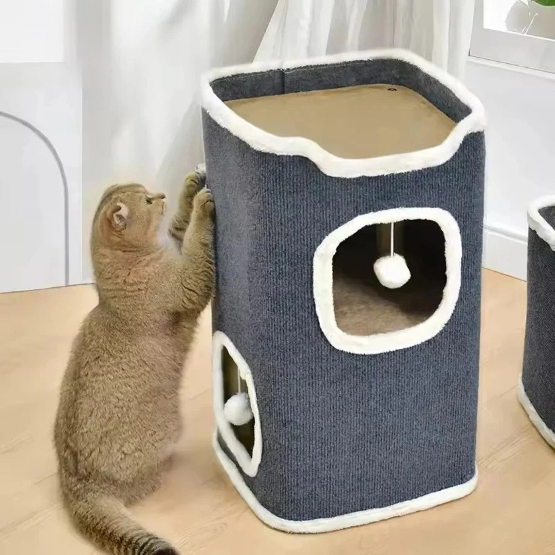 Lunatto klöstunna 3-våningar med klös Skonsamt för möbler - Djurslottet