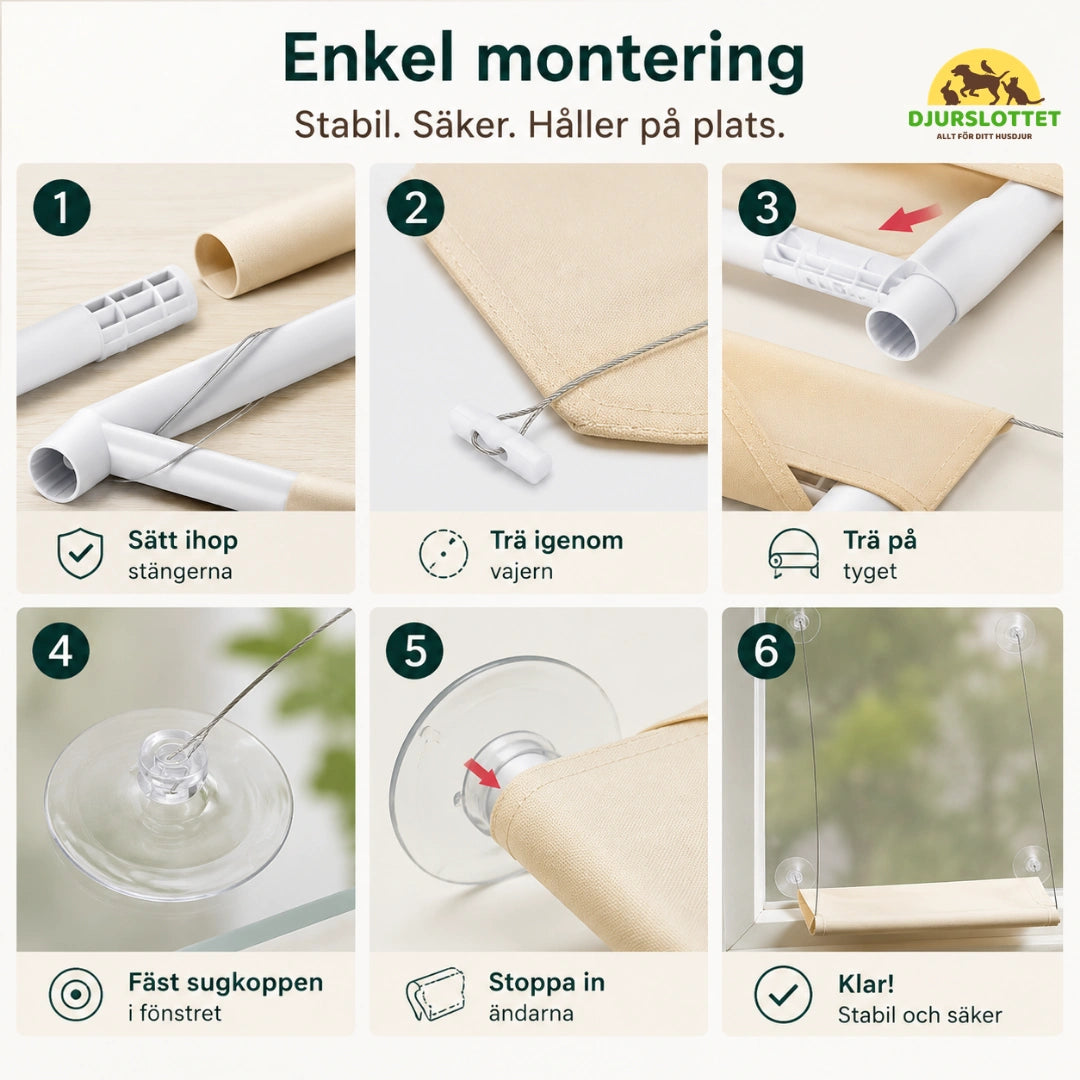 Lunera Fönstersäng enkel montering - Djurslottet