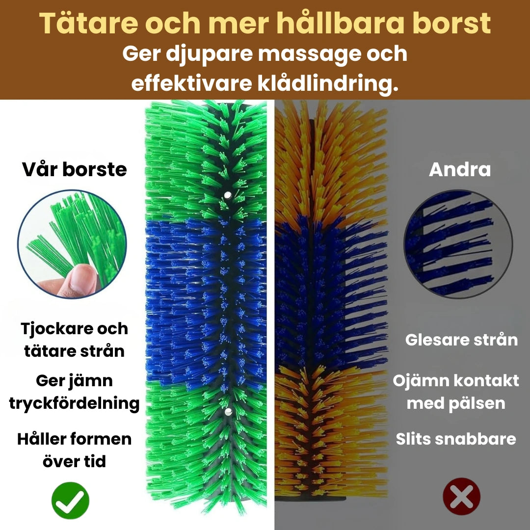 Massageborste för häst Tätare och mer hållbara borst - Djurslottet