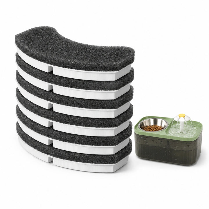 MealStream Vattenfontän med Matskål 6st filter - Djurslottet