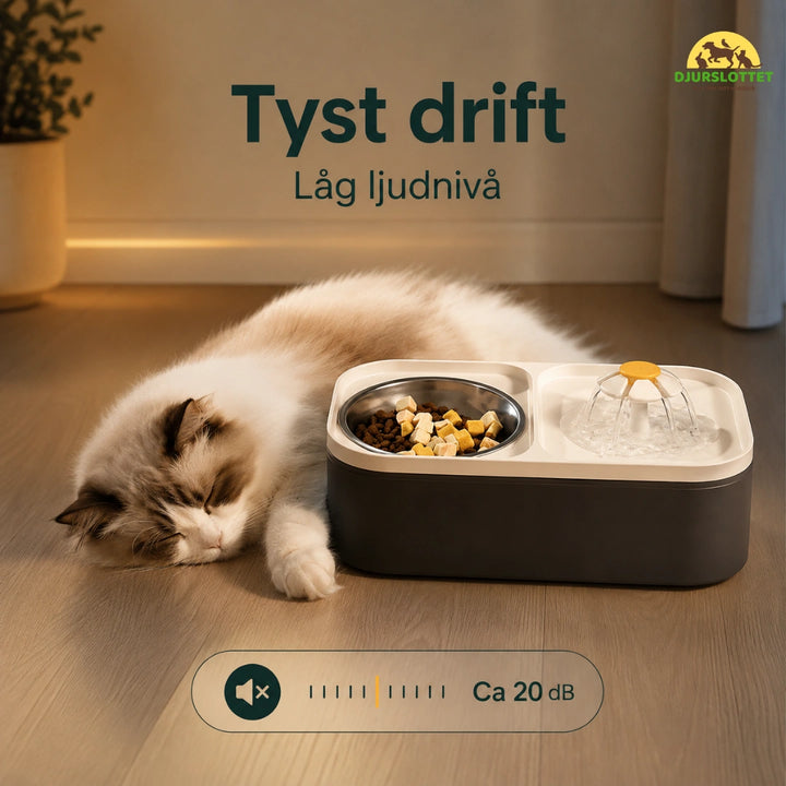 MealStream Vattenfontän med Matskål tyst drift - Djurslottet
