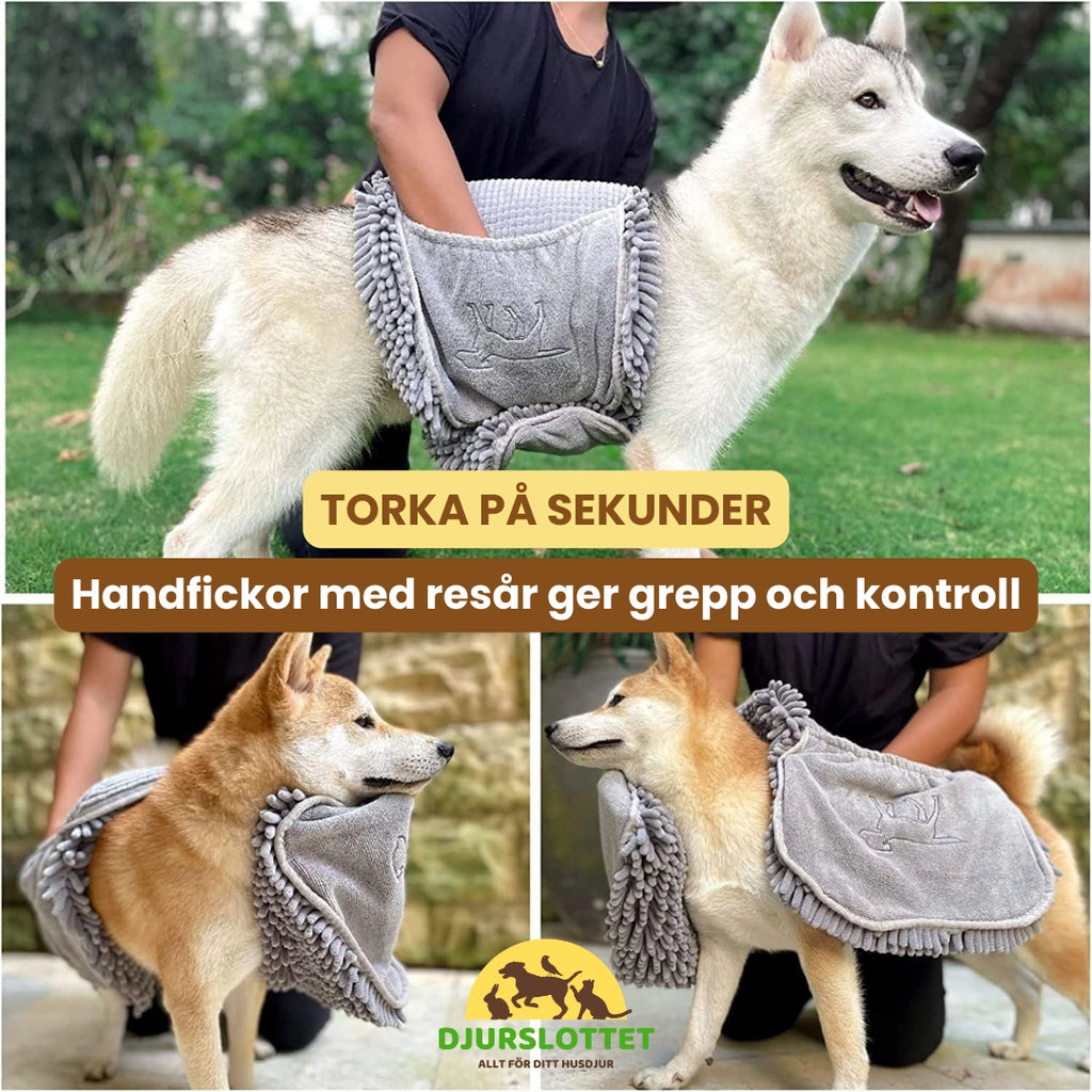 Mikrofiberhandduk Hund TORKA PÅ SEKUNDER - Djurslottet