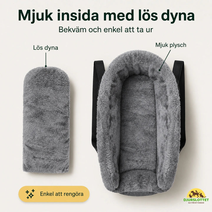 Mjuk Bilstol till hund och katt insida med los dyna - Djurslottet