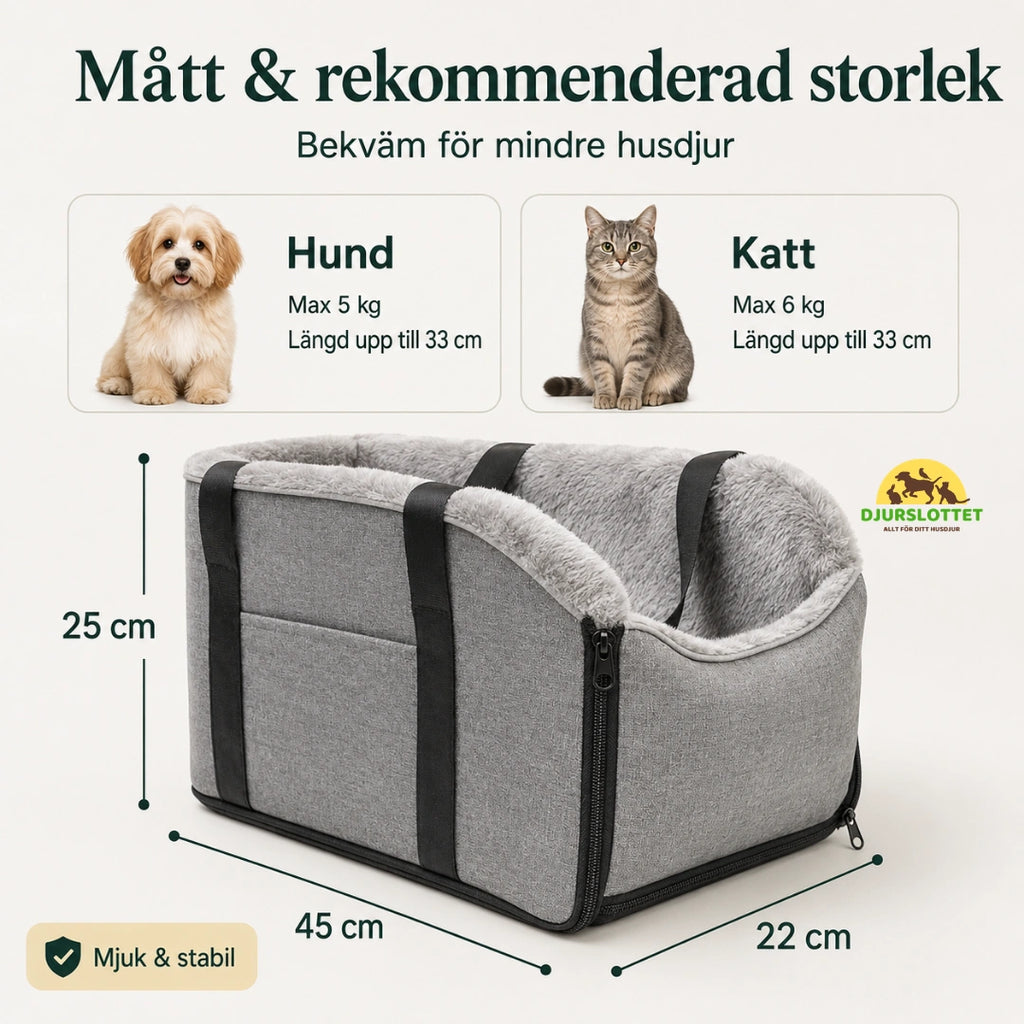 Mjuk Bilstol till hund och katt storlek  - Djurslottet