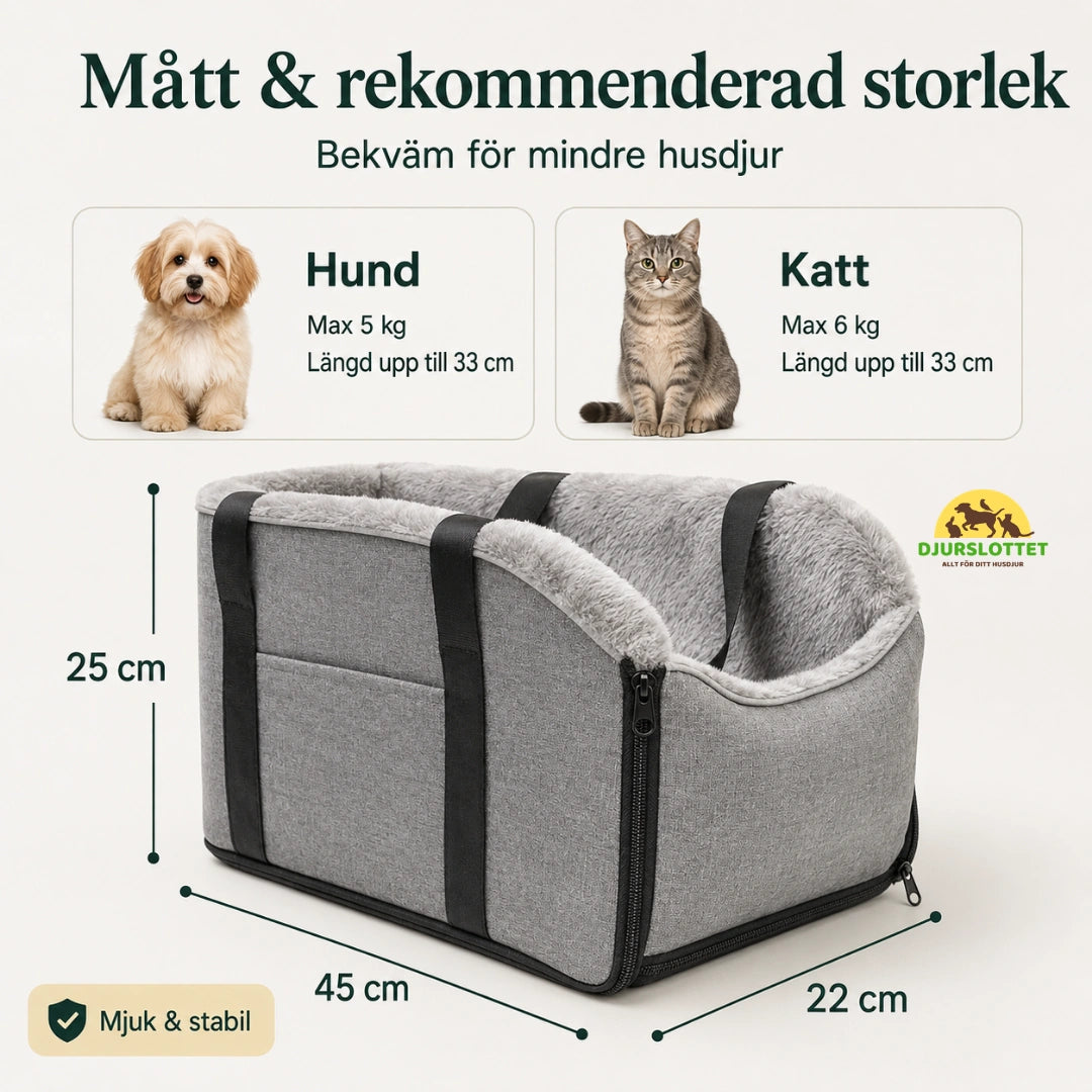 Mjuk Bilstol till hund och katt storlek  - Djurslottet