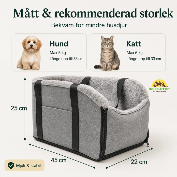 Mjuk Bilstol till hund och katt storlek  - Djurslottet