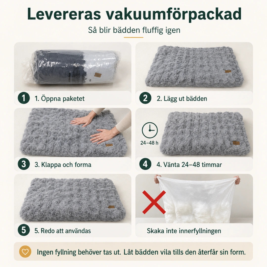Mjuk hundmadrass levereras vakuumforpackad  - Djurslottet