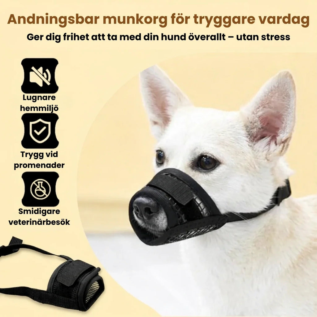 Munkorg till Hund Andningsbar munkorg för tryggare vardag -Djurslottet