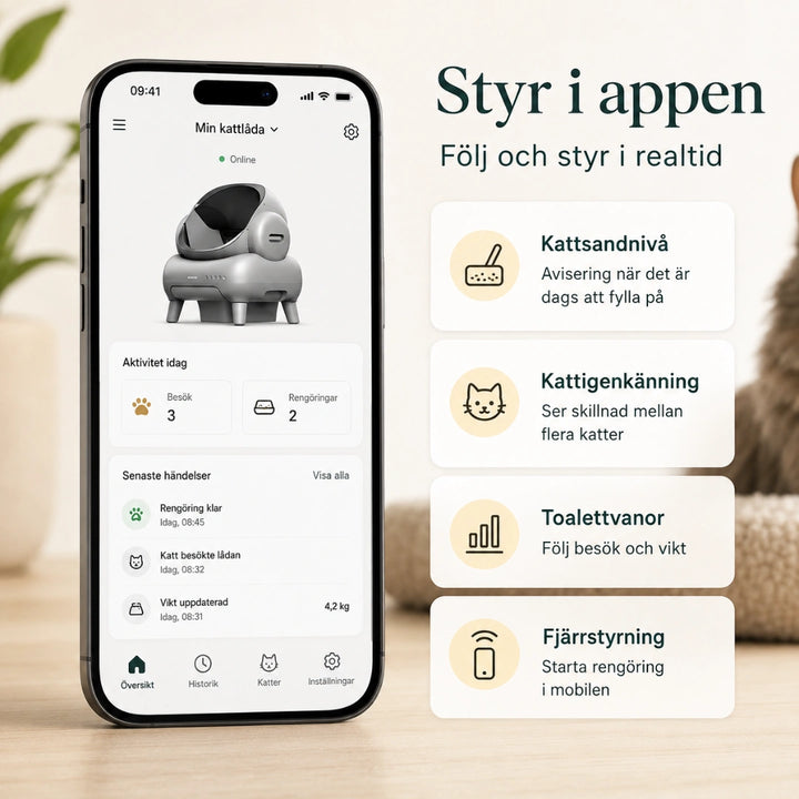 Neakasa M1 Självrengörande Kattlåda styr i appen - Djurslottet