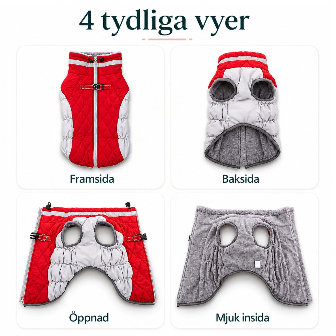 Nordvarm Reflekterande Vinterjacka för Hund 4 tydliga vyet - Djurslottet