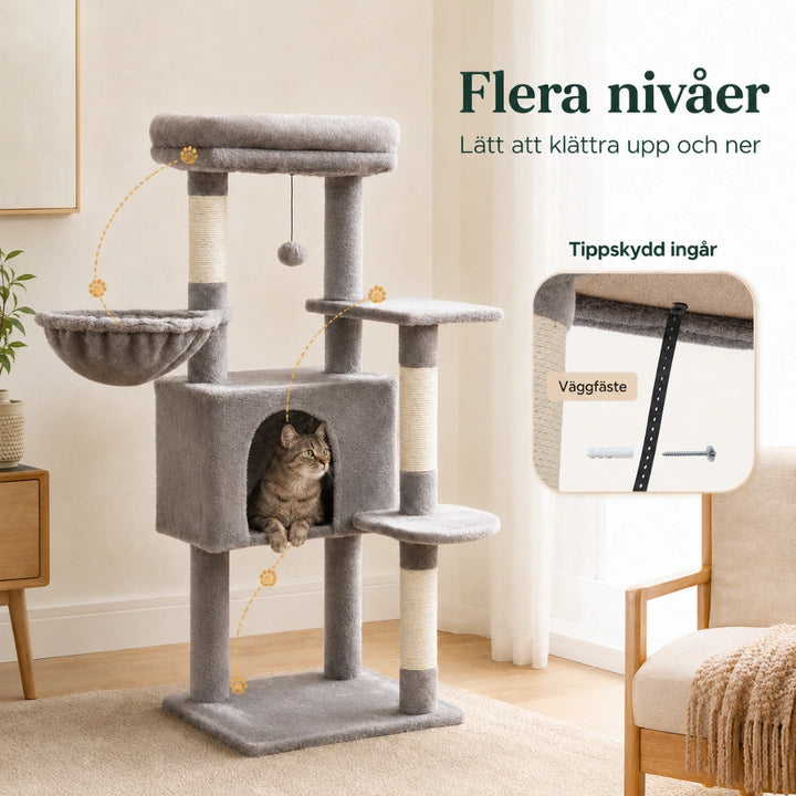 PAWZ klösträd med flera nivåer för klättring - Djurslottet