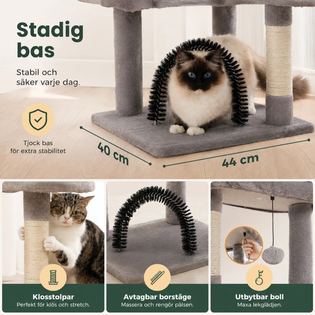 PAWZ klösträd med förstärkt stadig bas och tippskydd - Djurslottet
