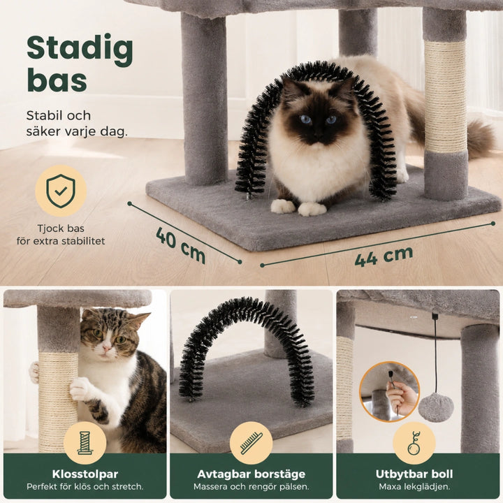 PAWZ klösträd med förstärkt stadig bas och tippskydd - Djurslottet