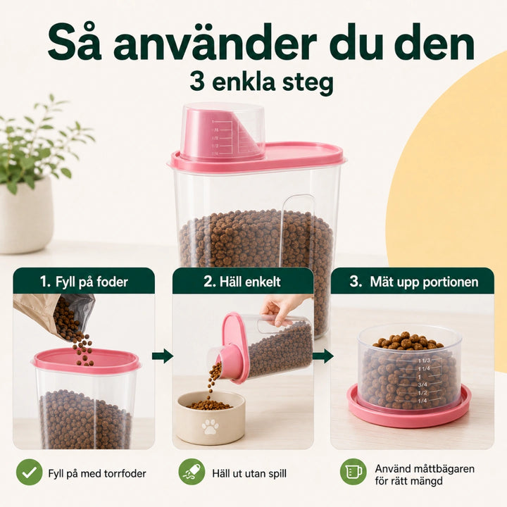 PawBox Foderbehållare 3 ankla steg - Djurslottet