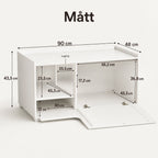 PawHut 2-i-1 Kattlådeskåp mått 90 x 48 x 43,5 cm - Djurslottet