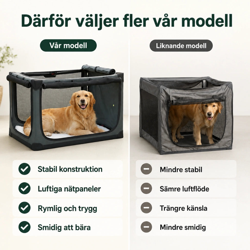 PawHut Hopfällbar hundbur med stålram liknande modell - Djurslottet