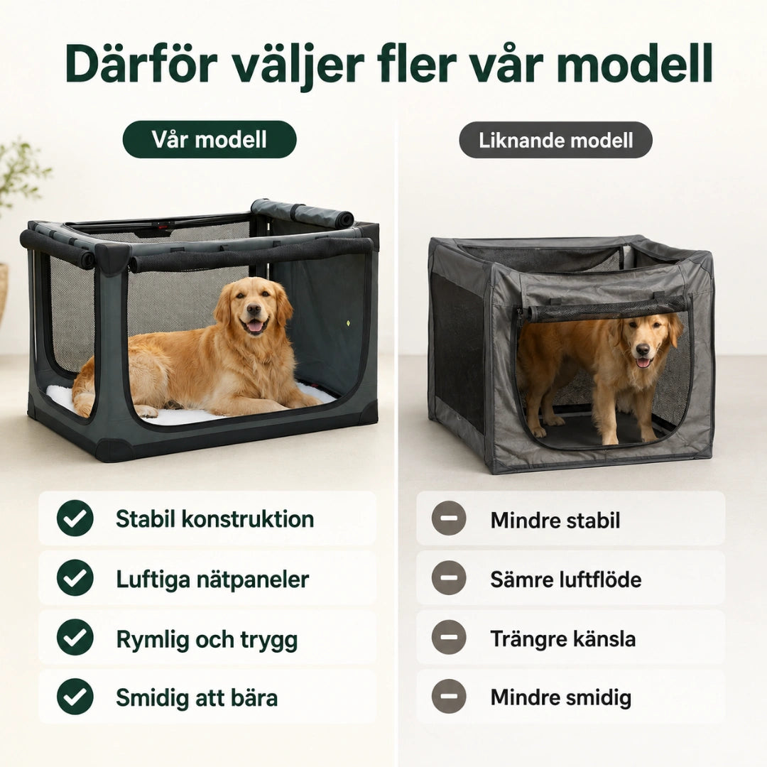 PawHut Hopfällbar hundbur med stålram liknande modell - Djurslottet
