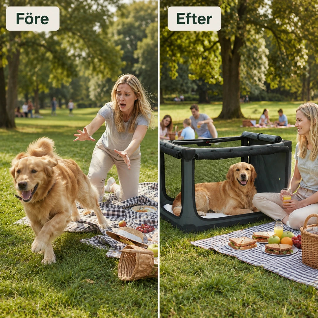 Vår hopfällbara hundbur jämförd med en enklare bur - Djurslottet
