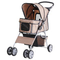 PawHut Hopfällbar Djurvagn beige variant produktbild - Djurslottet