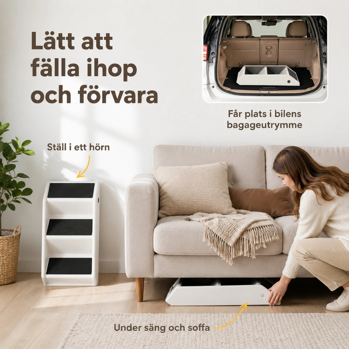 PawHut hopfällbar hundtrappa lätt att fälla ihop - Djurslottet