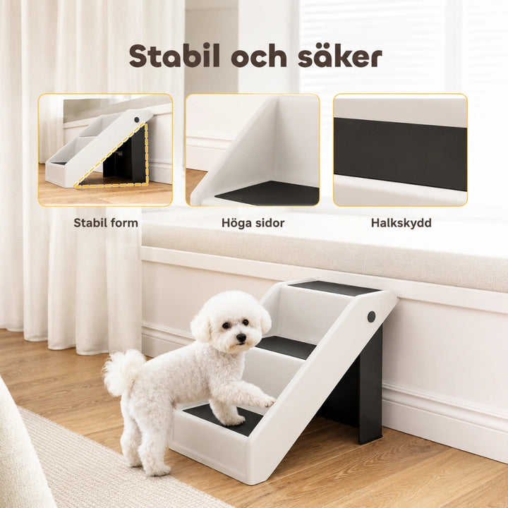PawHut hundtrappa med stabil triangelkonstruktion - Djurslottet