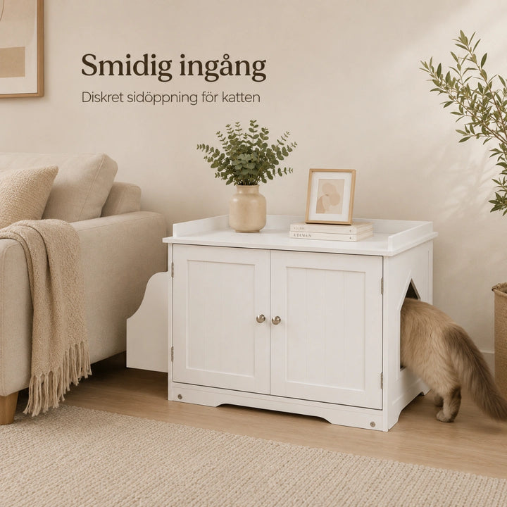 PawHut kattlådeskåp smidigt att rengöra - Djurslottet