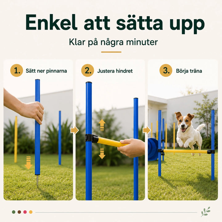 PawHut Agility Träningsset Hund enkel att sätta upp - Djurslottet