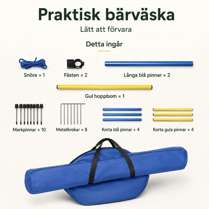 PawHut Agility Träningsset Hund med praktisk bärväska - Djurslottet
