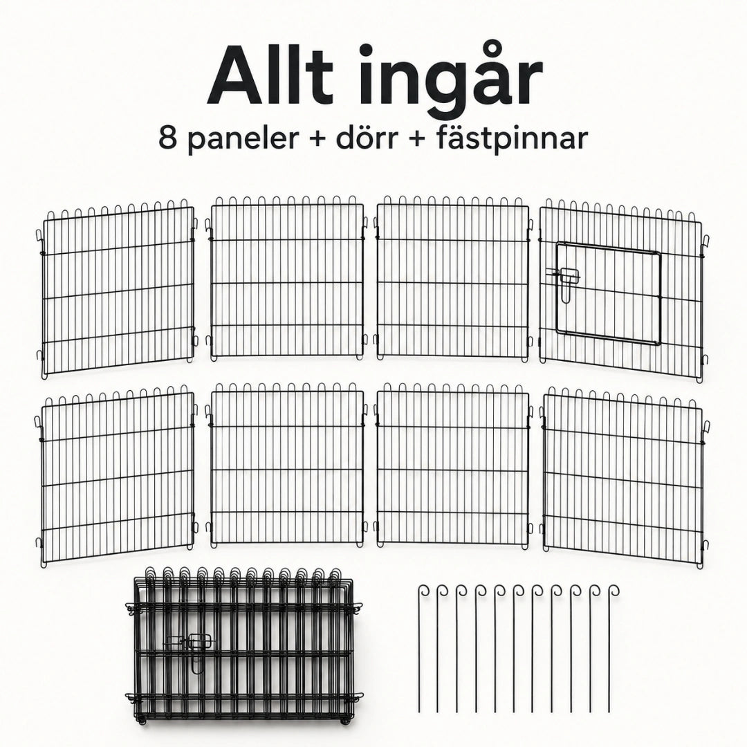 PawHut valphage med paneler och markpinnar som ingår - Djurslottet