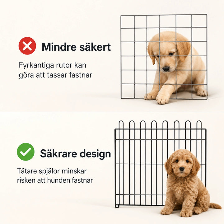 PawHut valphage med täta lodräta spjälor som minskar risken att tassar fastnar - Djurslottet