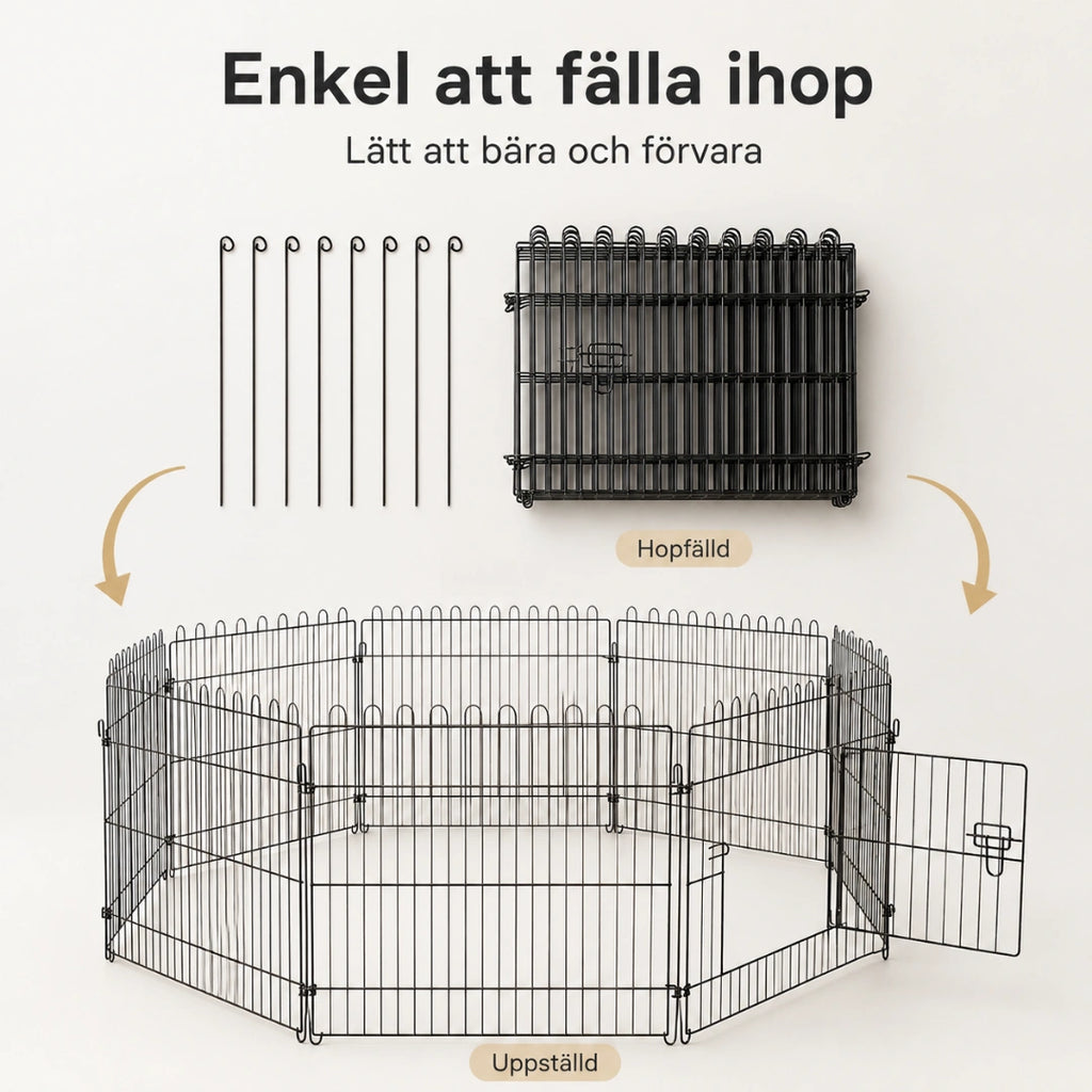 PawHut valphage enkel att fälla ihop - Djurslottet