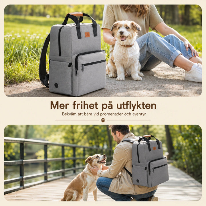 PawsPack Förvaringsryggsäck promenad med hund händerna fria - Djurslottet