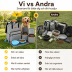 PawsPack Förvaringsryggsäck jämförelse vs vanlig väska - Djurslottet
