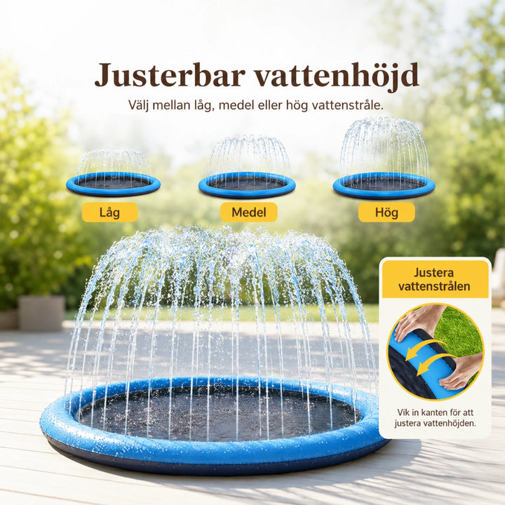 Pawsplash Sprinkler pool för hundar Justerbar vattenhojd - Djurslottet