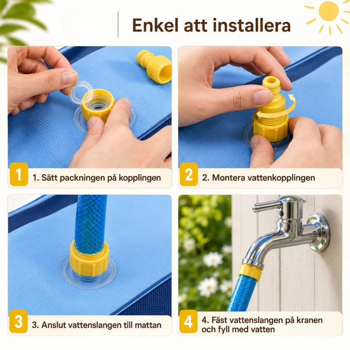 Pawsplash Sprinkler pool för hundar enkel att installerta - Djurslottet