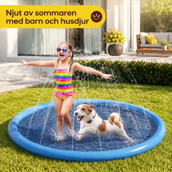 Pawsplash Sprinkler pool för hundar njut av sommaren - Djurslottet