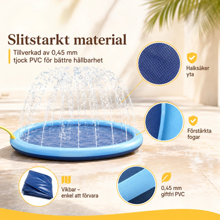 Pawsplash Sprinkler pool för hundar slitstarkt material  - Djurslottet