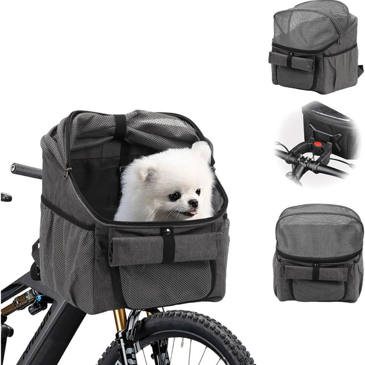 Pendlo cykelkorg och bärväska för hund och katt i grått - Djurslottet