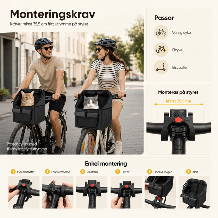 Pendlo cykelkorg monteringskrav på cykelstyret - Djurslottet