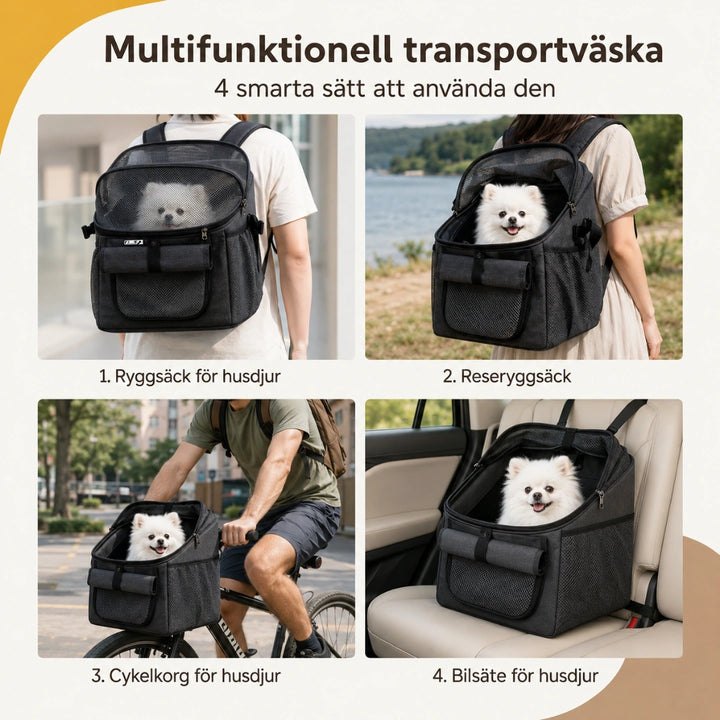 Pendlo bärväska som cykelkorg, ryggsäck och axelväska - Djurslottet