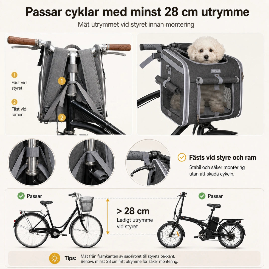 PetFuled Cykelväska Passar cyklar med minst 28cm utrymme - Djurslottet