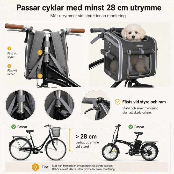 PetFuled Cykelväska Passar cyklar med minst 28cm utrymme - Djurslottet