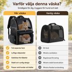 PetPacker Dubbel Ryggsäck jämförelse vs vanlig transportväska - Djurslottet