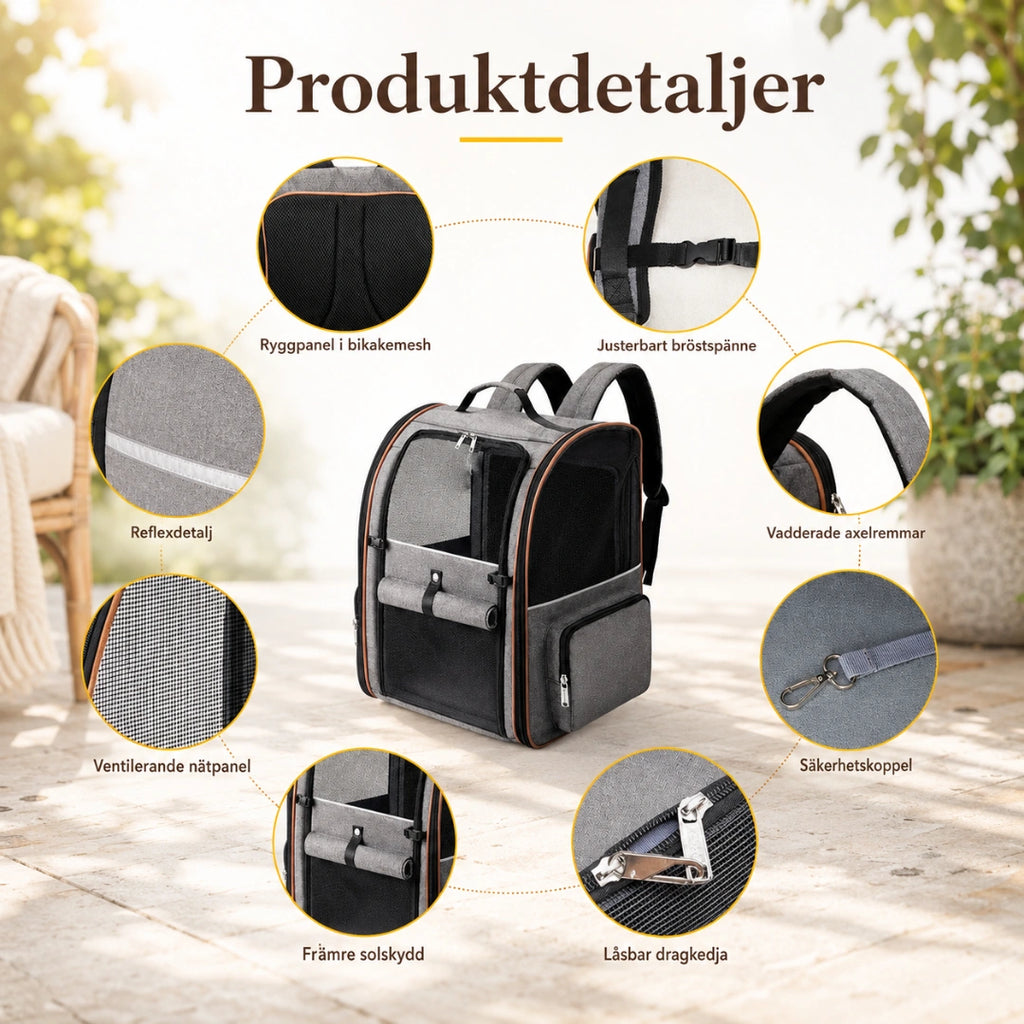 PetPacker Expanderbar ryggsäck Produktdetaljer - Djurslottet