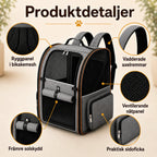 PetPacker Expanderbar ryggsäck vadderade axelremmar - Djurslottet