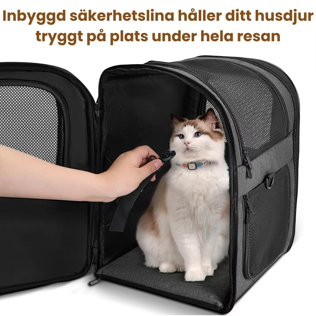 PetPacker Ryggsäck Inbyggd säkerhetslina håller ditt husdjur tryggt på plats under hela resan - Djurslottet