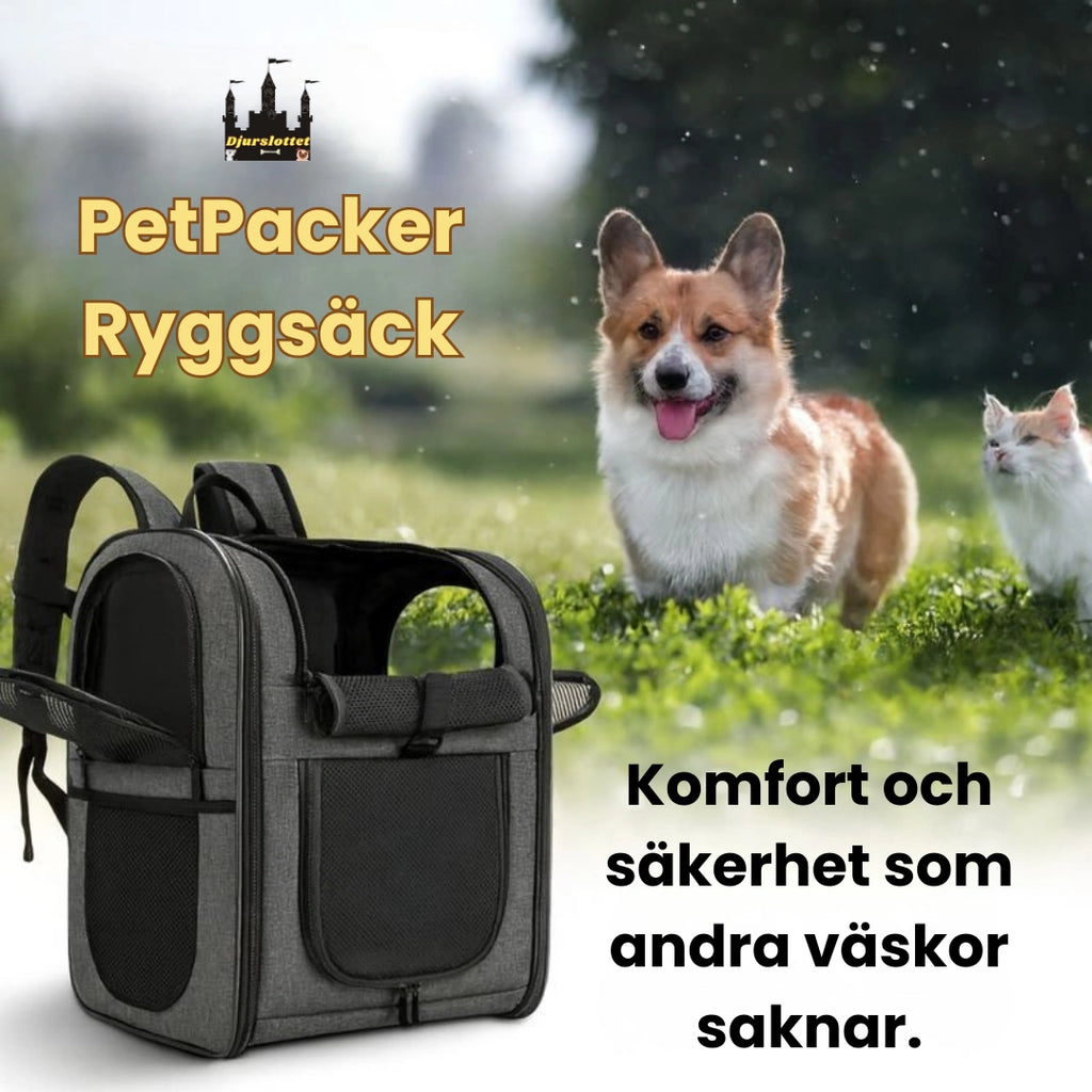 PetPacker Ryggsäck Komfort och säkerhet som andra väskor saknar. - Djurslottet